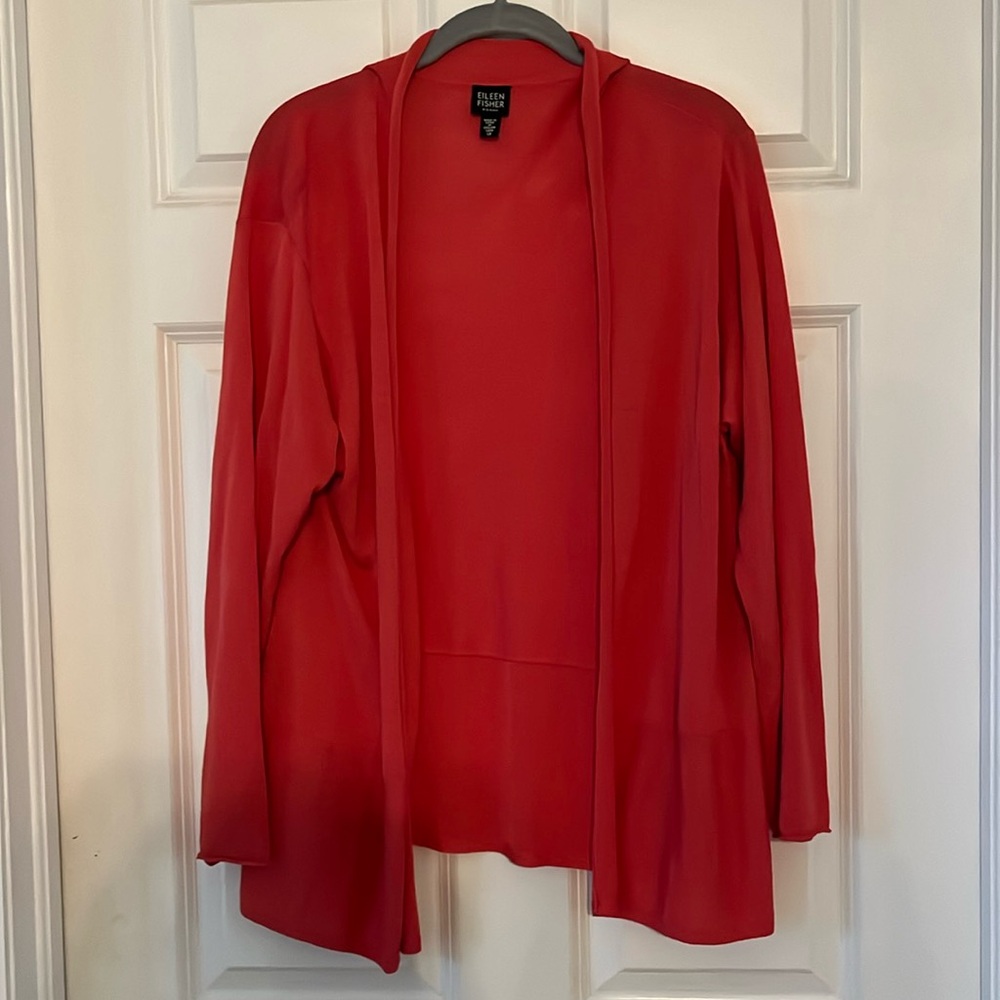 High Quality Eileen Fisher coral cardigan Size 1X.